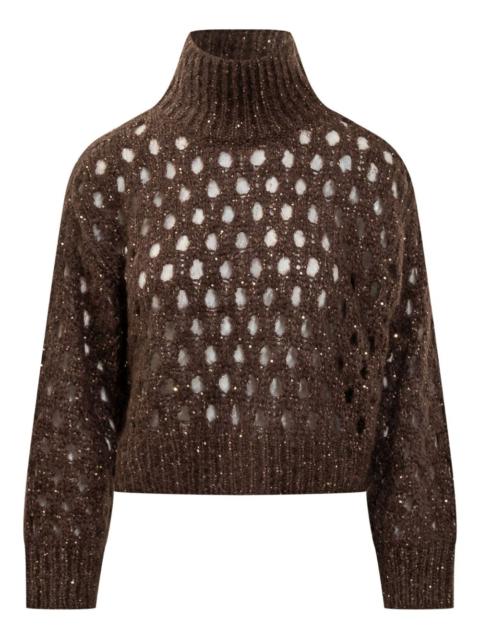 Brunello Cucinelli sequin-embellished high-neck sweater