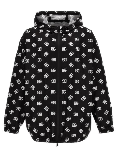 Dolce & Gabbana Dolce & Gabbana Logo-Print Nylon Jacket — Black