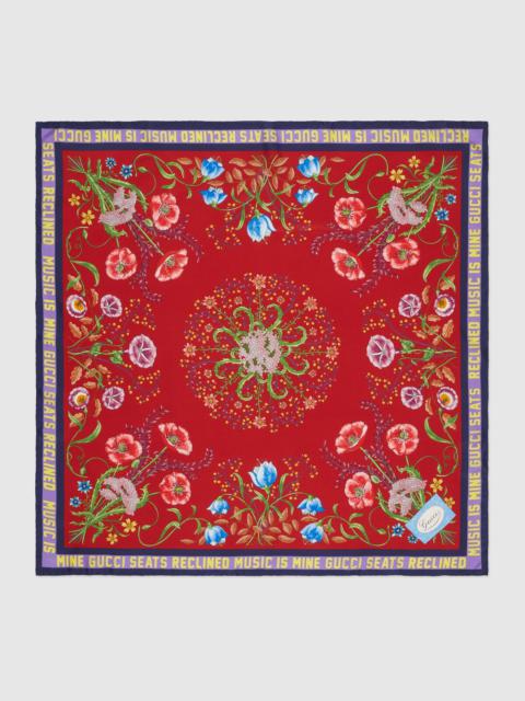 GUCCI Gucci 100 floral print twill carré