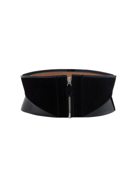 Alaïa Leather, Suede Corset Belt black