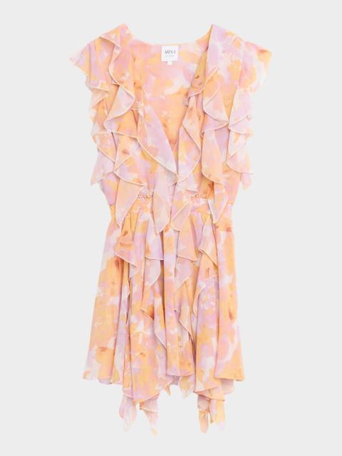 MISA Jasmine Ruffled Floral Mini Dress