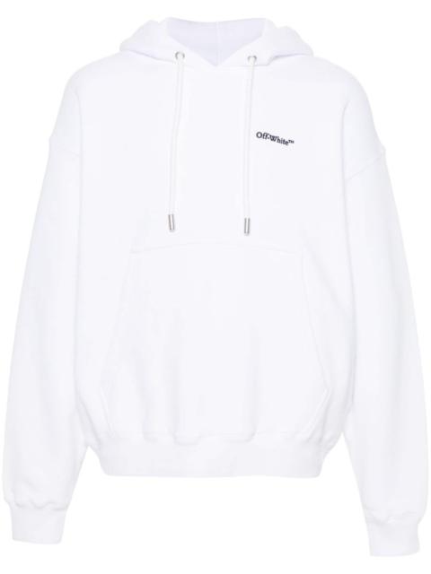 Off-White logo-embroidered organic cotton hoodie