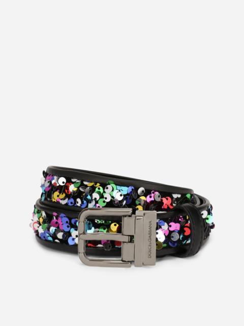 Dolce & Gabbana Multi-colored sequined belt