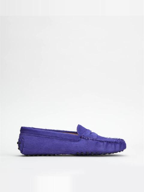 GOMMINO DRIVING SHOES IN PONYKIN-EFFECT LEATHER - VIOLET