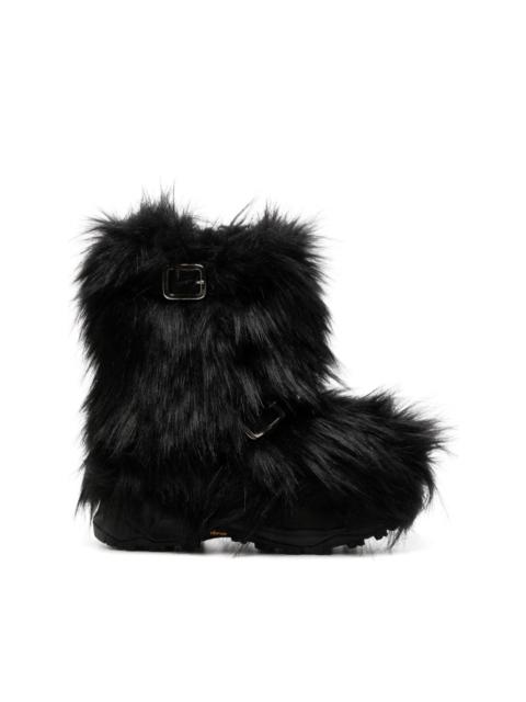 faux-fur straps boots