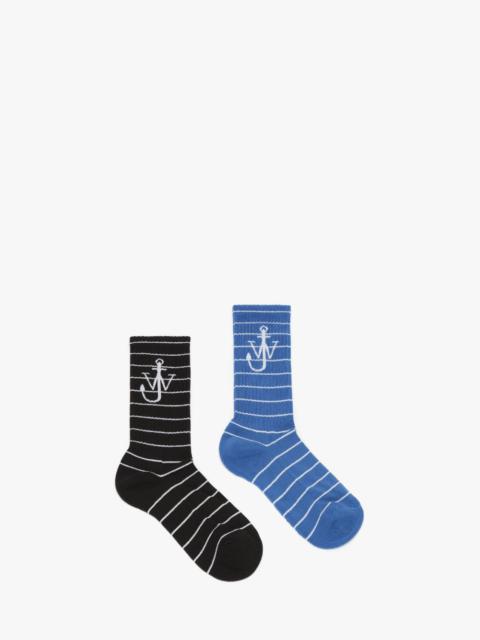 JW Anderson STRIPED SOCKS WITH LOGO - BUNDLE