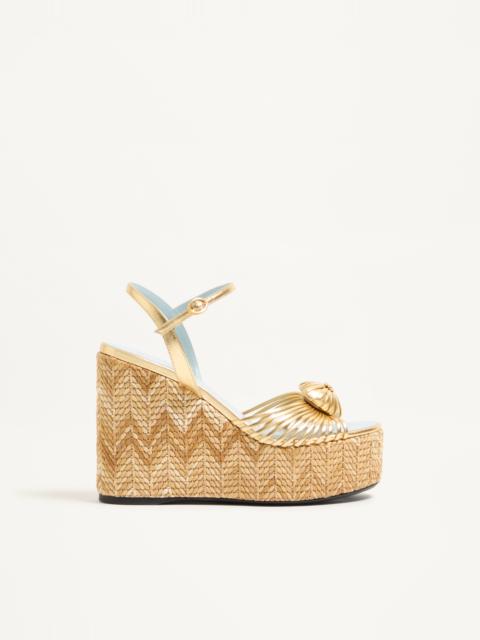 Valentino COEUR ROYAL WEDGE SANDAL IN LAMINATED NAPPA 110MM