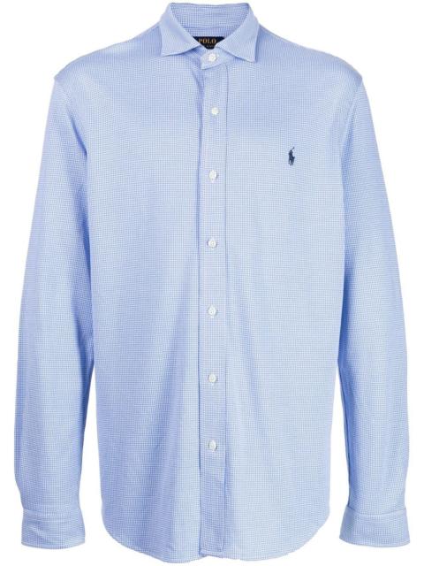 Polo Ralph Lauren logo-embroidered houndstooth shirt