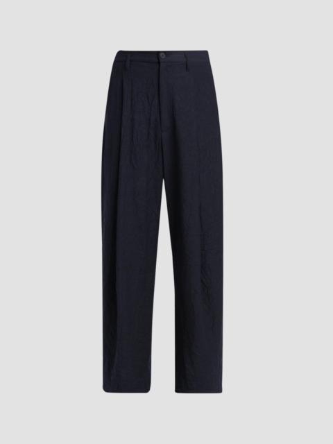 GIORGIO ARMANI Men's Virgin Wool Single Pleat Trousers - Dark Navy