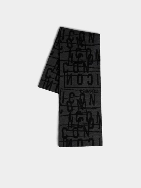 ICON STAMP KNIT SCARF