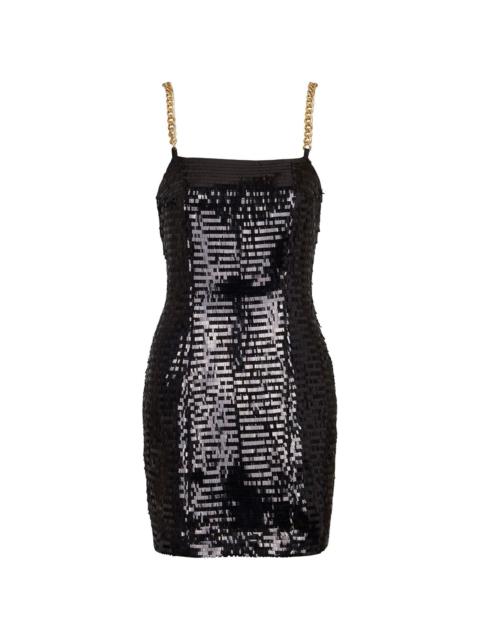 sequin chain-link short dress