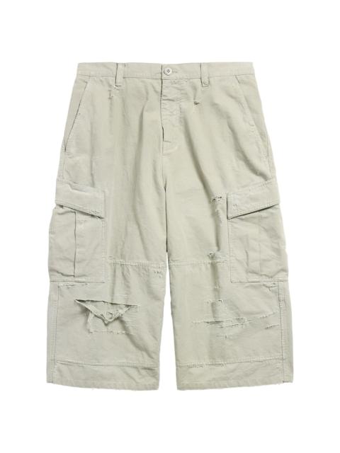 BALENCIAGA Men's Cropped Cargo Pants - Military Beige