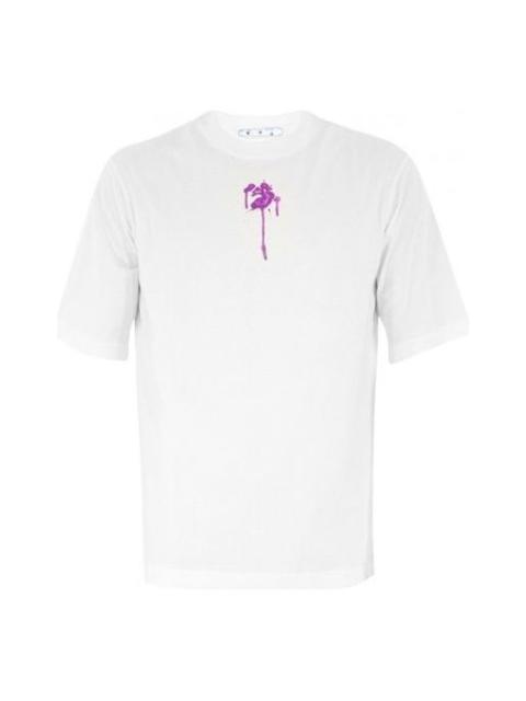 Off-White Men's Off-White Casual Cotton Round Neck Short Sleeve Loose Fit White T-Shirt OMAA119F21JER0200137