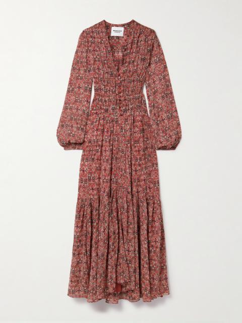 Isabel Marant Étoile Briane Gathered Printed Georgette Maxi Dress