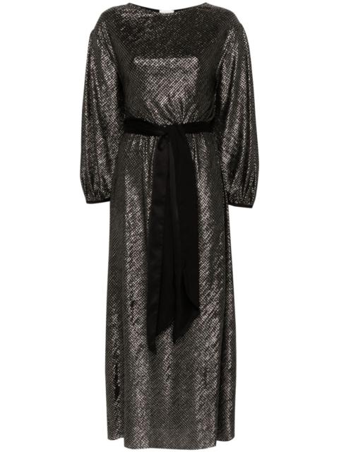 forte_forte houndstooth-pattern maxi dress