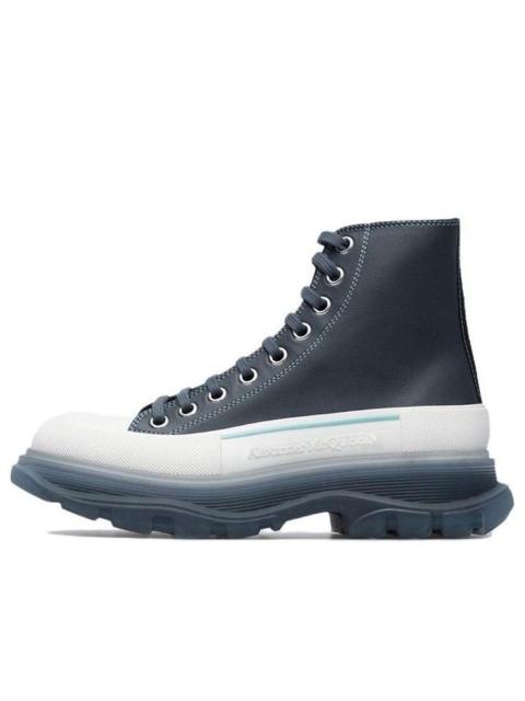 Alexander McQueen (WMNS) Alexander McQueen Tread Slick Lace-Up Boots 'Navy White' 702041WHZ6D1137