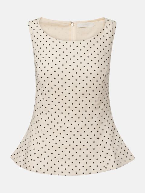 FAITHFULL Iria polka-dot linen top