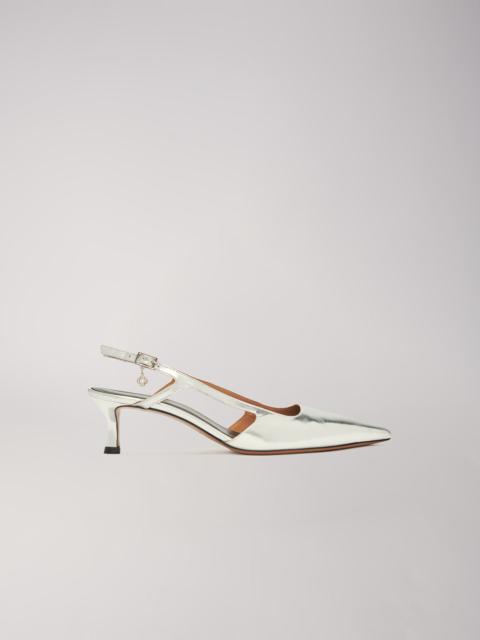 maje Silver leather strappy heels
