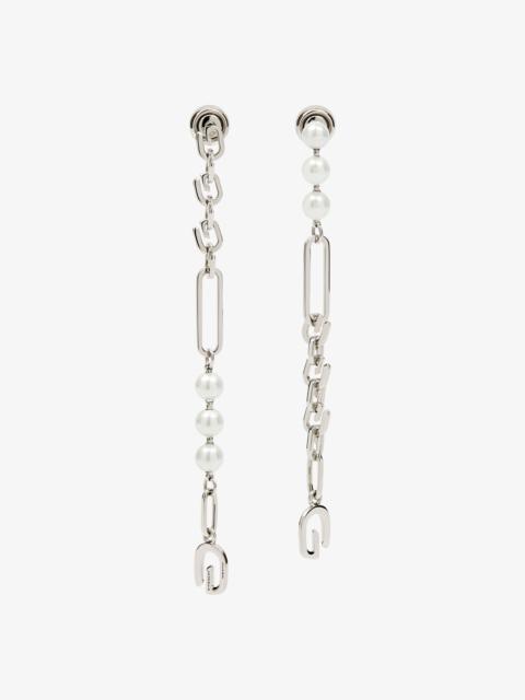 Givenchy G LINK EARRINGS IN METAL WITH PEARLS