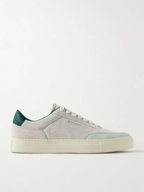 Tennis Pro Shell and Leather-Trimmed Suede Sneakers