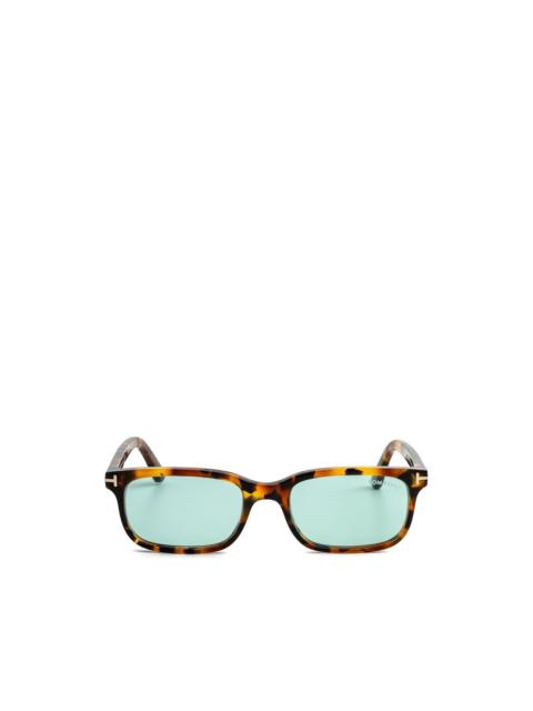 TOM FORD tortoiseshell-effect rectangle-frame sunglasses