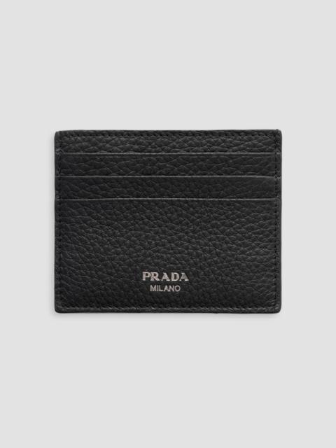 Prada Men's Leather Card Holder - Black