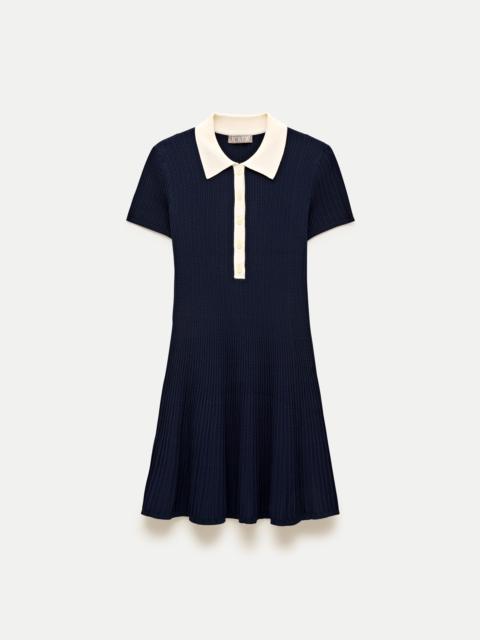 J.CREW Cable-knit sweater-polo dress