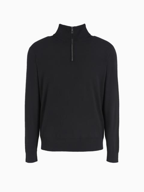 GIORGIO ARMANI VIRGIN-WOOL MOCK-NECK JUMPER