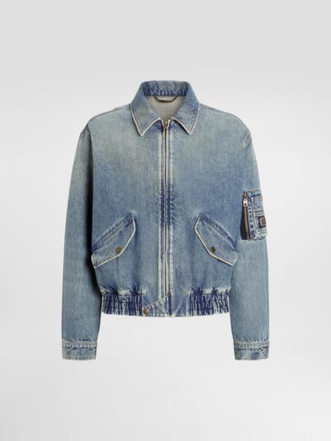 Dolce & Gabbana Cotton denim bomber jacket with tag