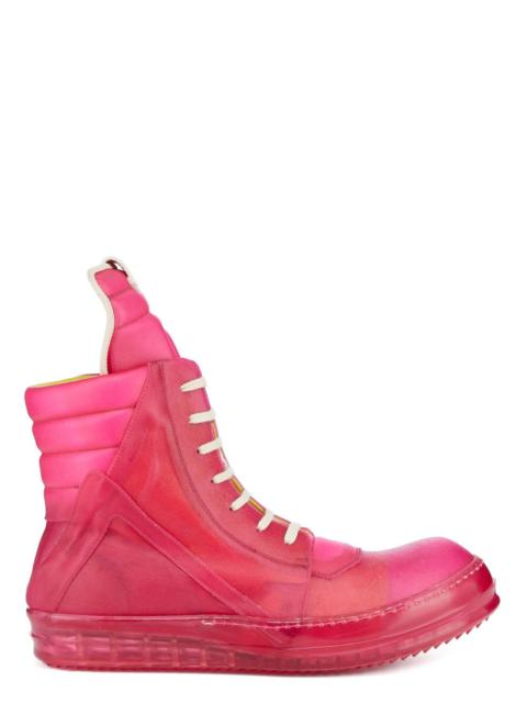 Rick Owens Geobasket Leather and Rubber High-Top Sneakers