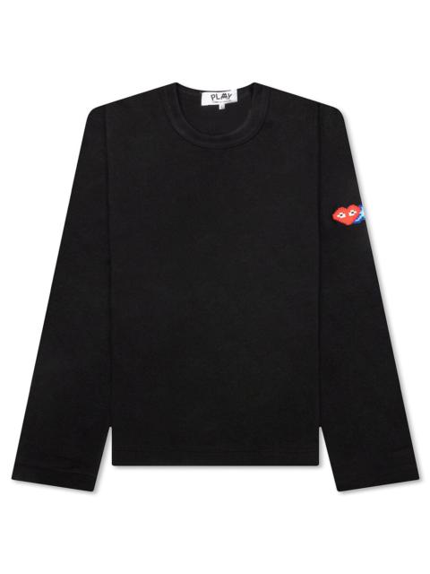 COMME DES GARCONS PLAY X THE ARTIST INVADER WOMEN'S L/S TEE - BLACK