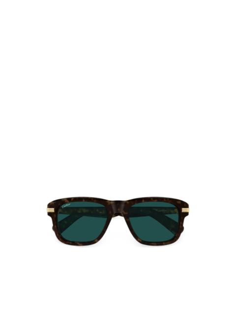 Cartier tortoiseshell-effect rectangle-frame sunglasses