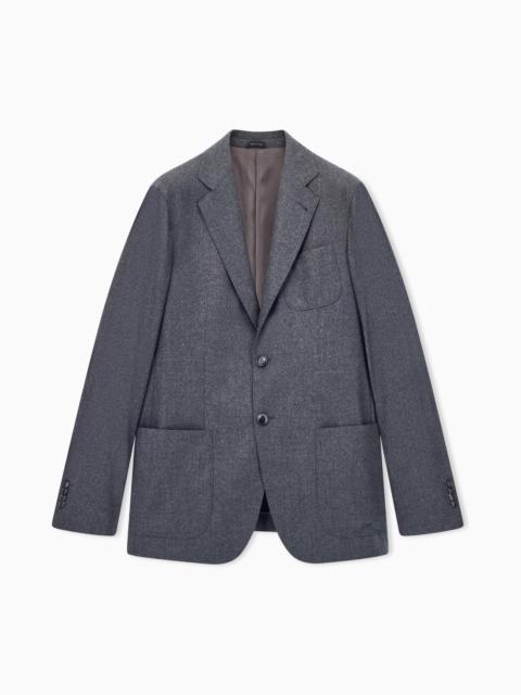 GIORGIO ARMANI UNLINED SINGLE-BREASTED STRETCH CASHMERE JACKET WITH TWO BUTTONS