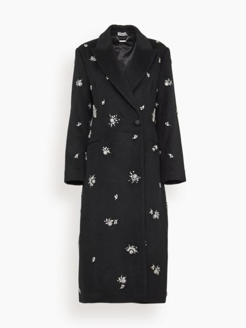 SIMKHAI Gianni crystal-embellished 솔질된 모직 블래드 코트
