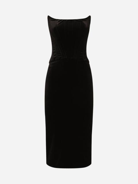 Dolce & Gabbana Velvet calf-length corset dress