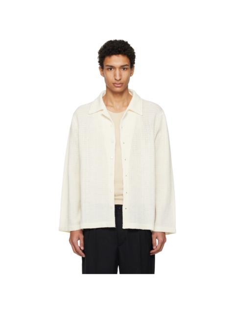 Maison Margiela Off-White Long-Sleeved Textured Shirt