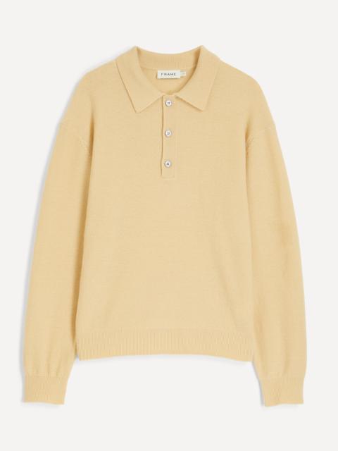 FRAME Old Yellow Boiled Wool Polo Jumper
