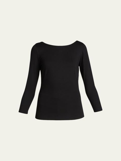 AKRIS Three-Quarter-Sleeve Jersey Top