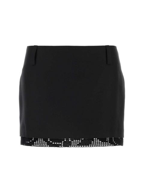 MAGDA BUTRYM crochet-trimmed silk mini skirt