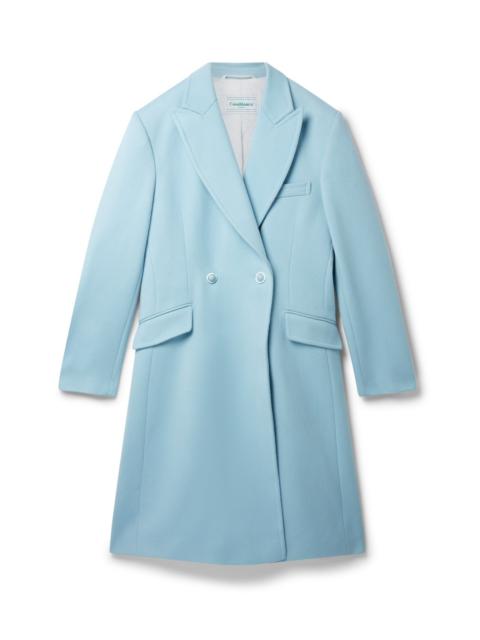 CASABLANCA Light Blue Nativa Wool Double Breasted Overcoat