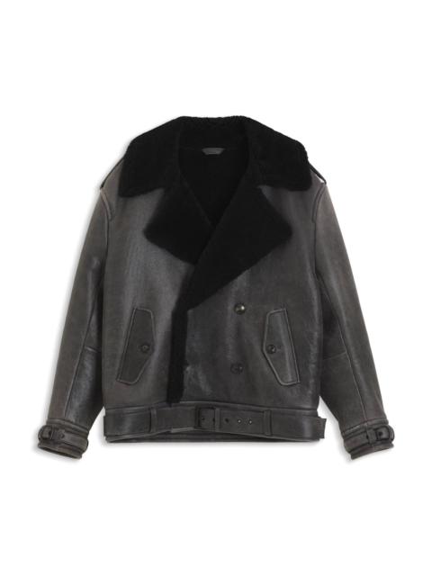 HUGO HUGO X ENTIRE STUDIOS RELAXED-FIT LEATHER JACKET