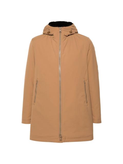 hooded zip-up parka