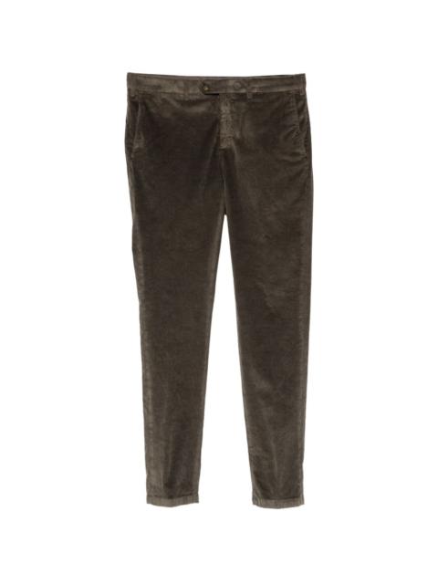 Canali corduroy-effect belt-loop trousers