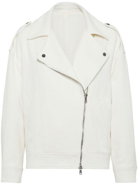 Linen and cotton zipped jacket