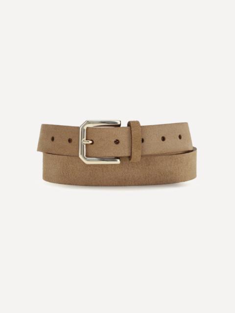 Brunello Cucinelli Reverse Calfskin Belt with Square Buckle