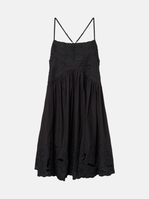 juliet dunn Embroidered cotton poplin minidress