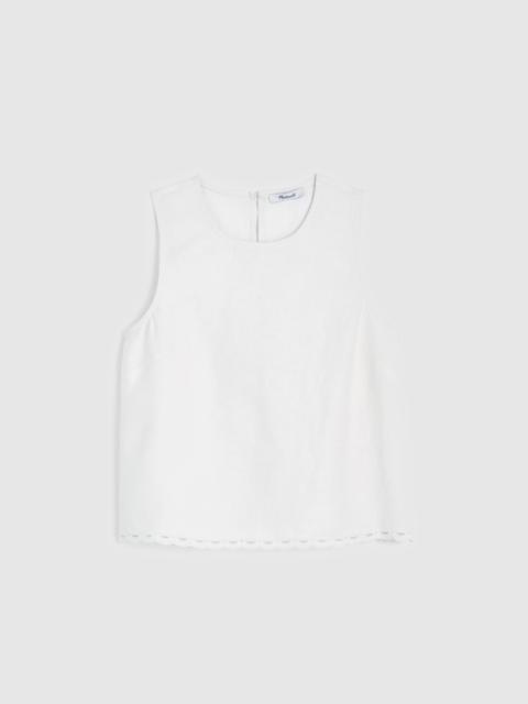 Madewell Lace-Trim Shell Top in 100% Linen