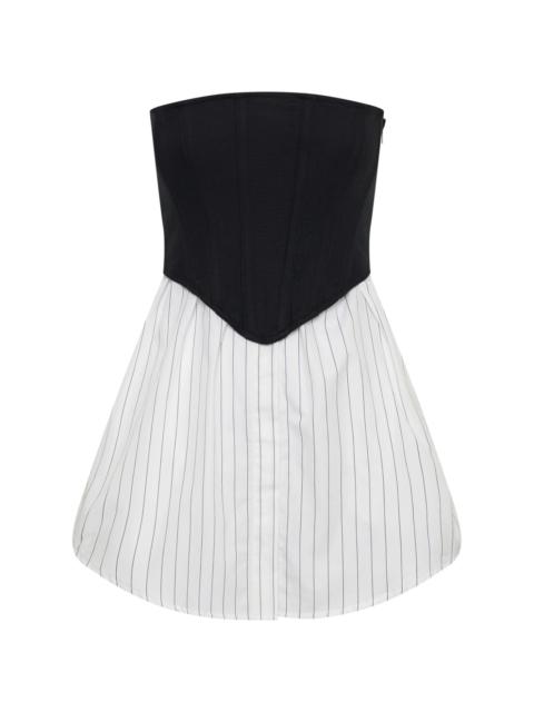 corset-panel striped minidress