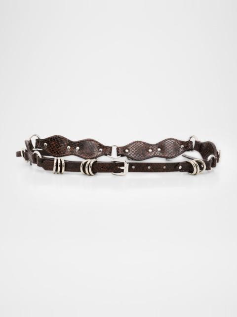 Isabel Marant Bolton Metal-Embellished Leather Belt