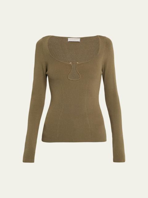 RAMY BROOK Lylia Ribbed Wavy U-Ring Top